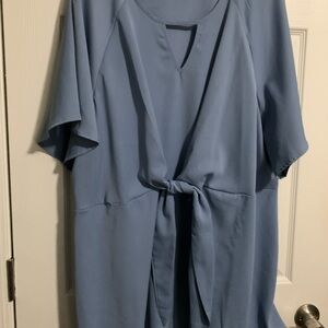 BloomChic Blue Tie-Front Blouse